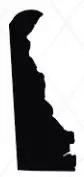 Black filled outline of the state of Delaware - Thrive @ Home Network