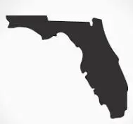 Black filled outline of the state of Florida - Thrive @ Home Network