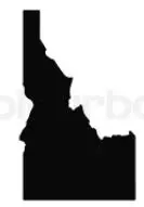 Black filled outline of the state of Idaho - Thrive @ Home Network