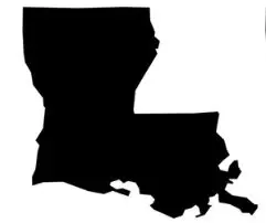 Black filled outline of the state of Louisiana - Thrive @ Home Network
