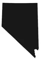 Black filled outline of the state of Nevada - Thrive @ Home Network