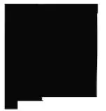 Black filled outline of the state of New Mexico - Thrive @ Home Network