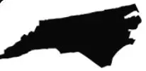 Black filled outline of the state of North Carolina - Thrive @ Home Network