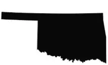 Black filled outline of the state of Oklahoma - Thrive @ Home Network
