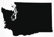 Black filled outline of the state of Washington - Thrive @ Home Network